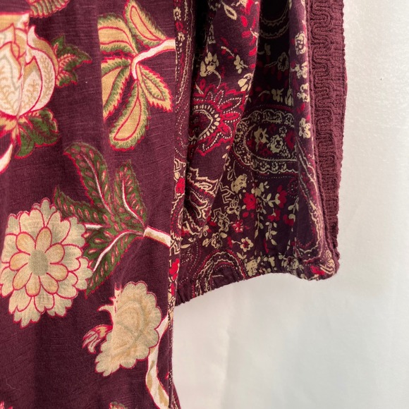 Paisley‎ Floral Crochet Trim XL Peasant Prairie Top Tie Neck Boho Laura Ingalls - Picture 10 of 12